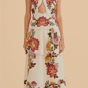 FARM Rio Floral Maxi Dress - Cream and Red